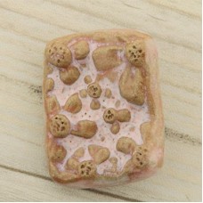 31x25mm Gaea Ceramic Shank Button - Pink Daisies