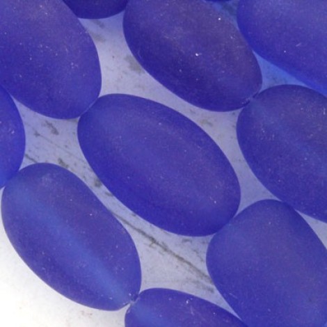 16-22mm Cult Sea Glass Nugget Beads - Royal Blue - Per Strand