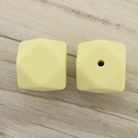 17mm Baby-Safe Silicone Geometric Beads - Beige