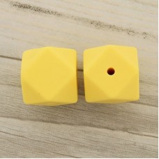 17mm Baby-Safe Silicone Geometric Beads - Jonquil - Pack of 10