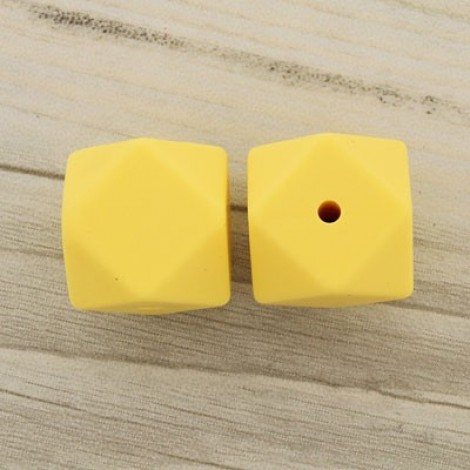17mm Baby-Safe Silicone Geometric Beads - Jonquil