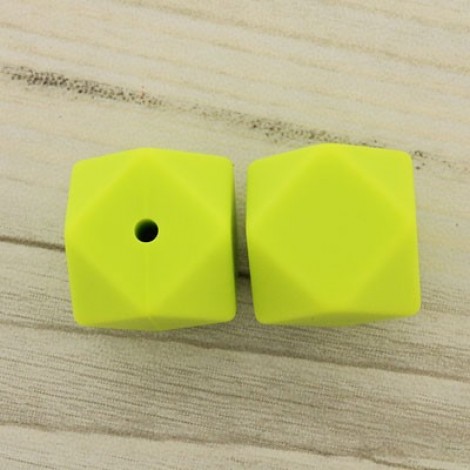 17mm Baby-Safe Silicone Geometric Beads - Chartreuse