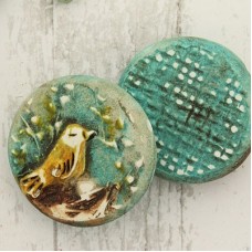 25mm Humblebeads Sweetest Song Bird Coin Bead