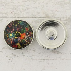 20mm Noosa Style Tiny Flowers Snap Chunks - Pack of 2