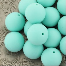 20mm Baby-Safe Silicone Round Beads - Aqua