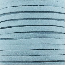 5x1.5mm European Flat Suede Leather Cord - Pale Blue