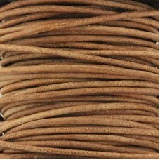 2mm Indian Leather Cord - Natural Antique Dyed