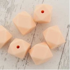 12x15mm Baby Safe Geometric Silicone Beads - Peach