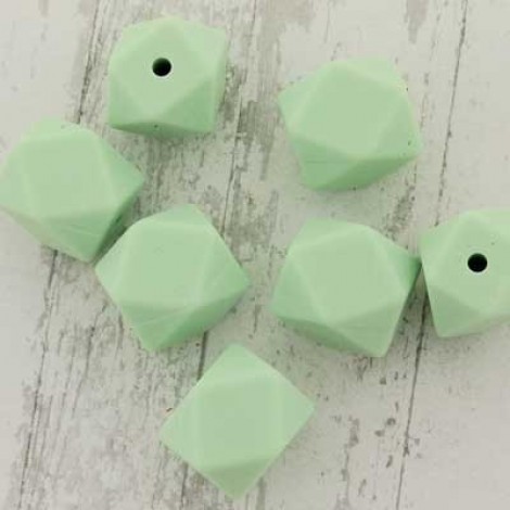 15x12mm Baby Safe Geometric Silicone Beads - Mint