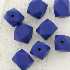 12x15mm Baby Safe Geometric Silicone Beads - Navy - Pack of 2
