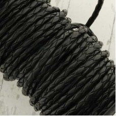 5mm Black Beadsmith Bolo Braided Leather Cord