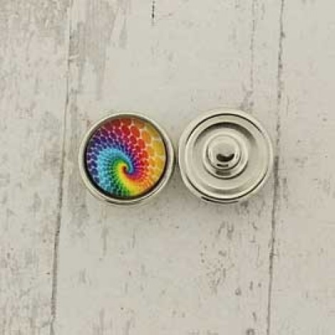 12mm Noosa Style Rainbow Swirl Snap Chunks