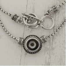 56cm Silver Pl Necklace w-12mm Noosa Chunk Setting - Each