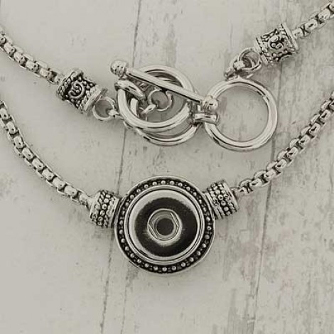 56cm Silver Pl Necklace w-12mm Noosa Chunk Setting - Each
