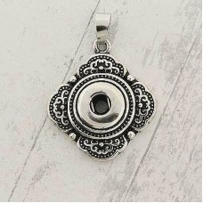 Silver Plated Pendant to suit Noosa Style 12mm Snaps