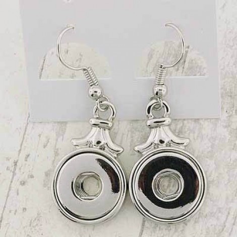 Silver Plated Earrings to suit 12mm Noosa Style Snaps