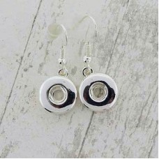 Silver Plated Noosa Style Snap Earrings suit 12mm Snaps