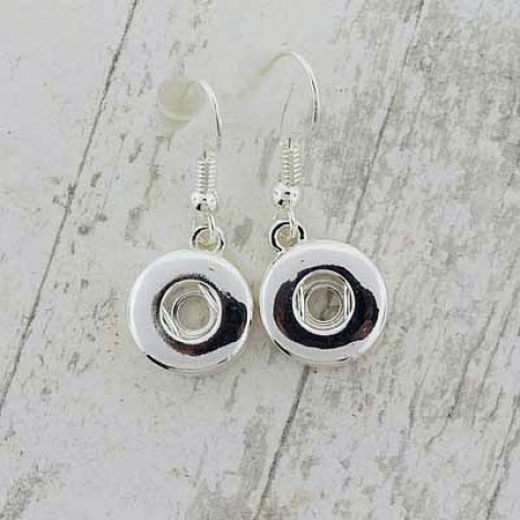 Silver Plated Noosa Style Snap Earrings suit 12mm Snaps