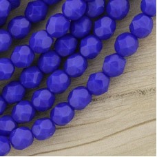 6mm Czech Firepolish Beads - Opaque Navy - Pack of 20