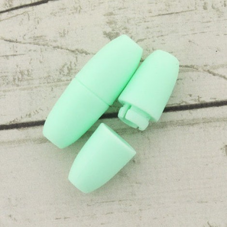 9x25mm Silicone Breakaway Pop Clasps for Teething Necklaces - Mint Green