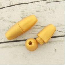 9x25mm Silicone Breakaway Pop Clasps for Teething Necklaces - Gold