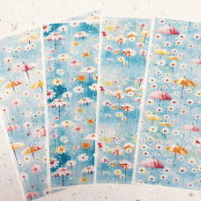 9.5x13.5cm Coral Cockatoo Water Soluble Transfer Sheets - Imposio Umbrellas + Daisies