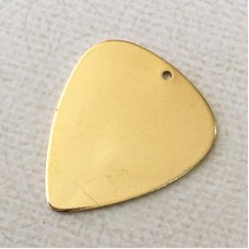 1.25x1" (32x25mm) 18ga ImpressArt Premium Large Guitar Picks with Hole - Brass - Pack of 2