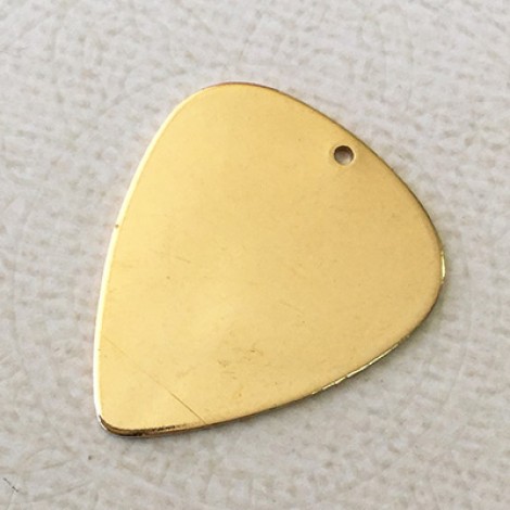 1.25x1" (32x25mm) 18ga ImpressArt Premium Large Guitar Picks with Hole - Brass - Pack of 2