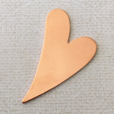 1-7/8" (45mm) 18ga ImpressArt Copper Swirly Heart Premium Stamping Blanks