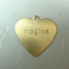 17mm Imagine Brass Heart Drop