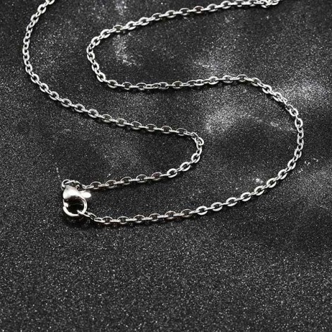 17.7in (45cm) 2mm 304 Stainless Steel Fine Cable Chain Necklace - Each