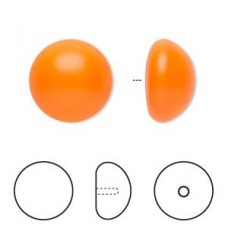 16mm Swarovski 5817 Pearl Cabochons - Neon Orange - Pack of 2
