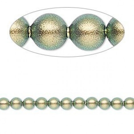 6mm Swarovski Crystal Pearls - Iridescent Green
