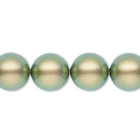 12mm Swarovski Crystal Pearls - Iridescent Green