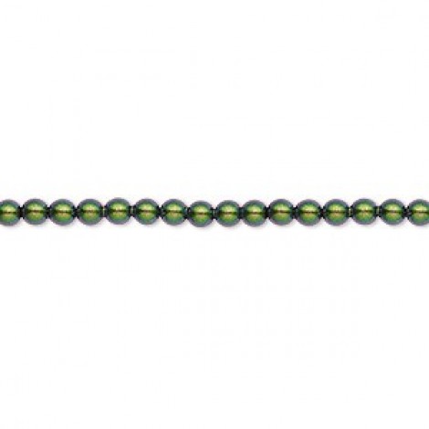 3mm Swarovski Crystal Pearls - Scarabaeus Green