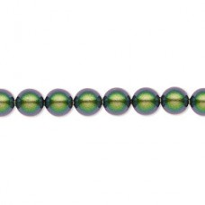 6mm Swarovski Crystal Pearls - Scarabaeus Green