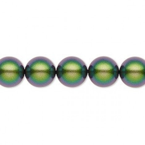 10mm Crystal Passions® Crystal Pearls - Scarabaeus Green