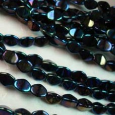 5x3mm Czech Pinch Beads - Iris Blue - Pack of 50