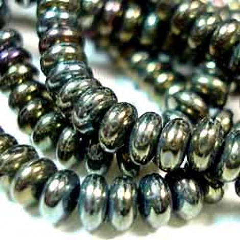 4mm Czech Rondell Beads - Iris Brown - Pack of 50
