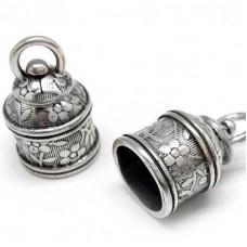 9mm ID Ant Silver JBB Floral Revolving Beadcap - One only