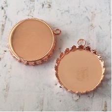 22mm (20mm ID) Crown Edge Rose Gold Plated Bezel Setting Drop