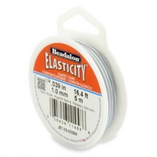 1.0mm Beadalon Elasticity - Satin Silver - 5m rolls