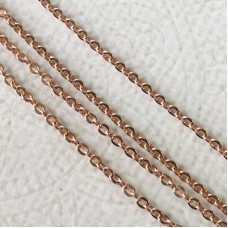 1.5x2mm 24Kt Rose Gold Plated 316 High Quality Stainless Steel Flat Oval Cable Chain