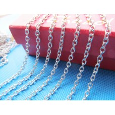 24" (60cm) 3x4mm Link Silver Colour Plated Necklace Chains - Each