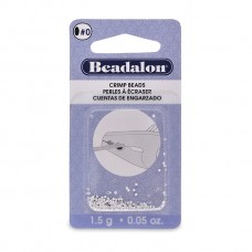 1.3mm Silver Plated Beadalon (Size 0) Crimp Beads - 1.5gm pack (approx 200pc)