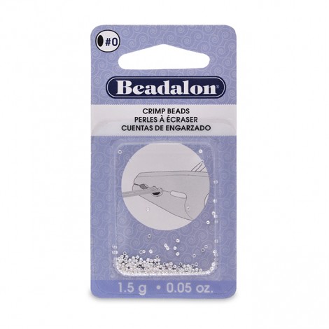 1.3mm Silver Plated Beadalon (Size 0) Crimp Beads - 1.5gm pack (approx 200pc)