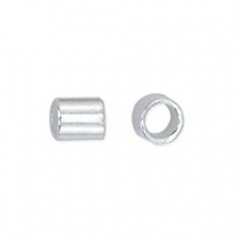 Beadalon #3 Silver Plated 2.0mm Crimp Tubes - Pack of 100