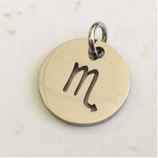 12x1mm Stainless Steel Zodiac Charm with 4.5mm Jump Ring - Scorpio