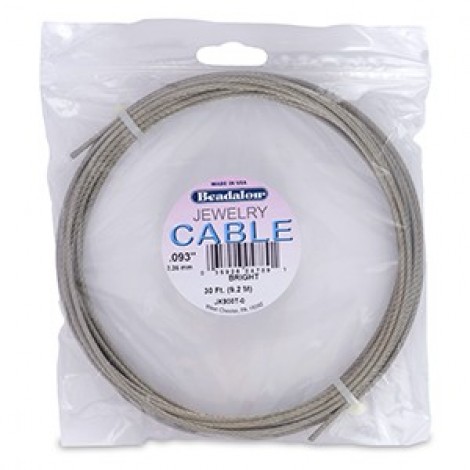 Beadalon Stainless Steel Jewellery Cable 30ft - Main Image