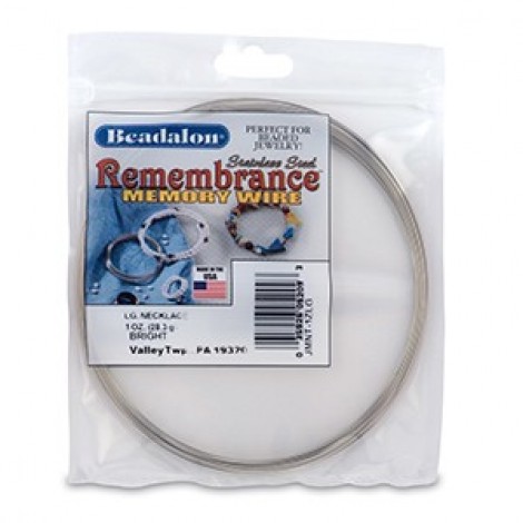 Beadalon Remembrance Stainless Steel Necklace Memory Wire - Large - Bright